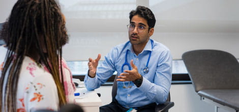 Doctor going over treatment options with patient